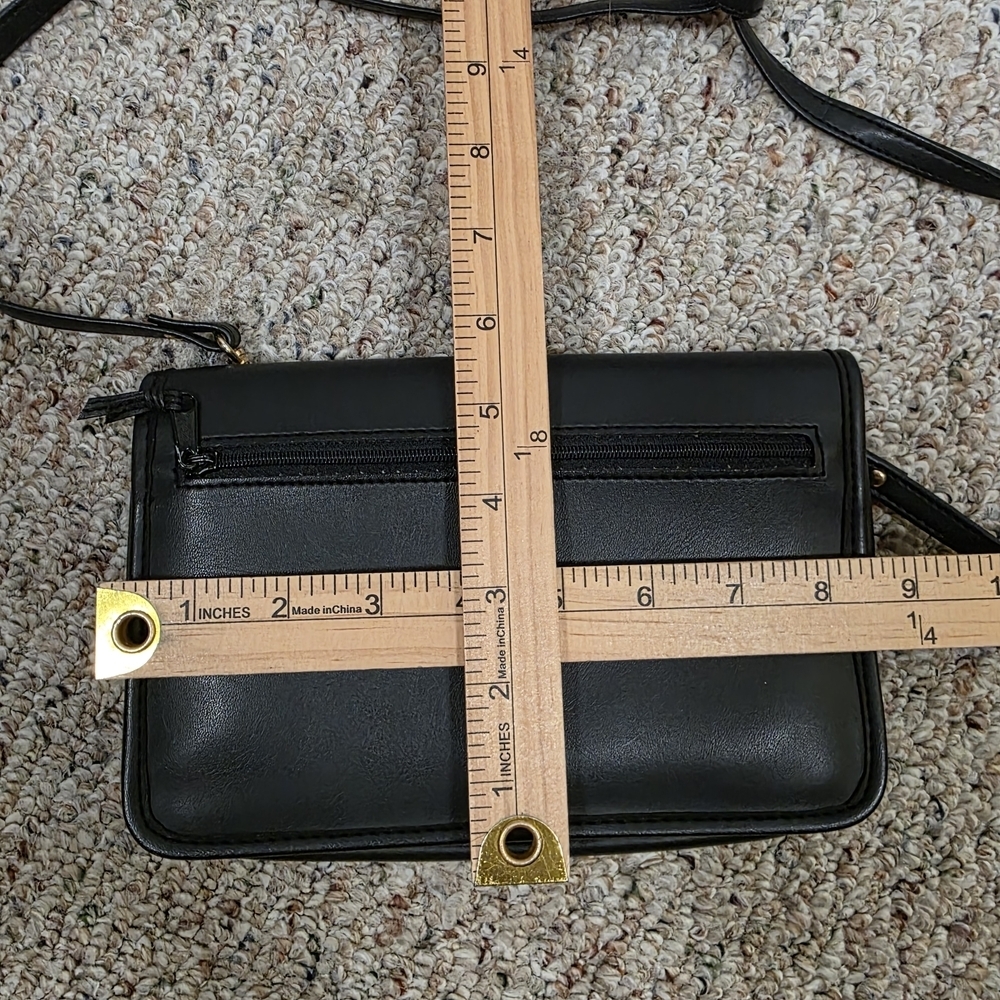 Coach 9375 Vintage Black Leather Organizer Crossbody — Made in USA - Picture 14 of 16